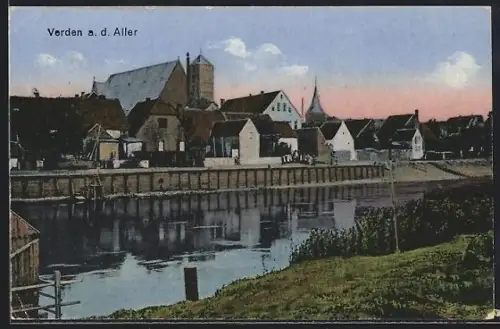 AK Verden a. d. Aller, Allerpartie im Ort
