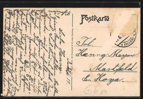 AK Verden a. d. Aller, Allerpartie im Ort