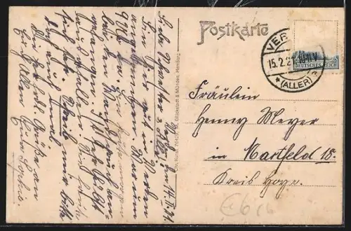 AK Verden a. d. Aller, Ortsansicht mit Kirche