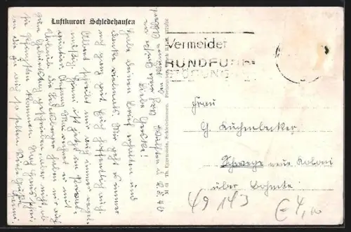 AK Schledehausen b. Osnabrück, Fliegeraufnahme des Ortes