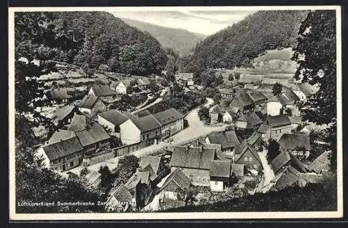 AK Zorge /Harz, Ortsansicht aus der Vogelschau