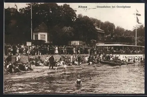 AK Hamburg-Oevelgönne, Ansicht am Strand