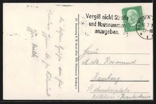 AK Hamburg-Oevelgönne, Ansicht am Strand