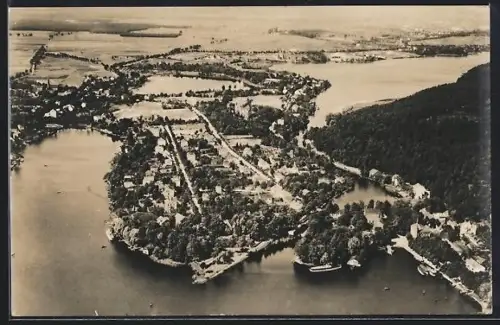 AK Woltersdorf / Erkner, Fliegeraufnahme der Ortschaft