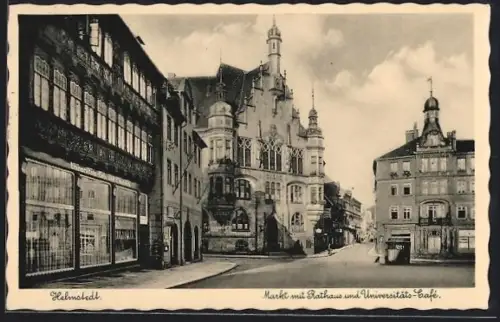 AK Helmstedt, Universitäts-Cafe am Markt und Rathaus