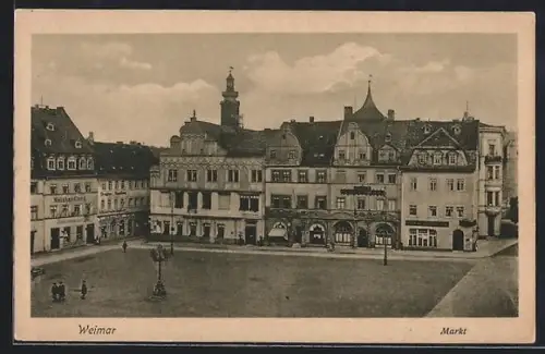 AK Weimar / Thüringen, Marktpartie mit Drogenhandlung und Weinhandlung