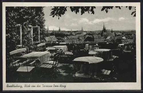 AK Quedlinburg, Blick von der Terrasse Dom-Krug