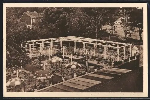 AK Grünewalde b. Schönebeck, Aussenbereich der Gaststätte Jägerhof