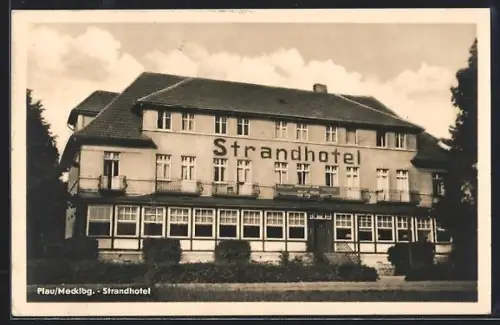 AK Plau /Mecklbg., Strandhotel