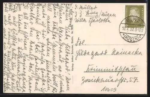 AK Binz a. Rügen, Partie an der Kurhauspromenade