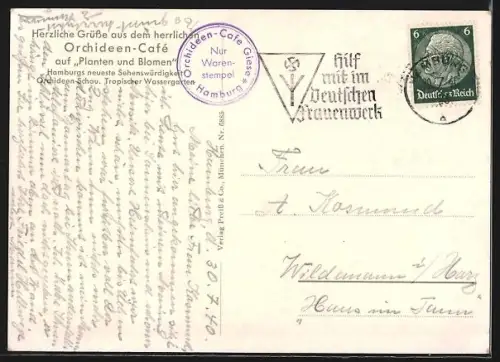AK Hamburg, Orchideen-Café mit Riviera-Konzert-Terrasse
