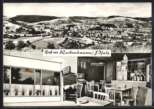 AK Rockenhausen /Pfalz, Café-Eisdiele-Imbissstube, Bes. Robert Hunsicker, Ortsansicht