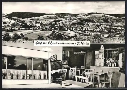 AK Rockenhausen /Pfalz, Café-Eisdiele Imbissstube, Bes. Robert Hunsicker, Ortsansicht