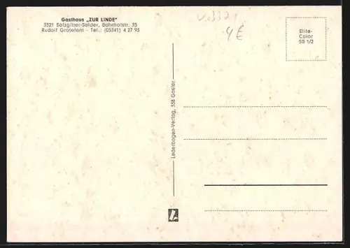 AK Salzgitter-Salder, Schloss Salder, Gasthaus Zur Linde, Bahnhofstrasse 35