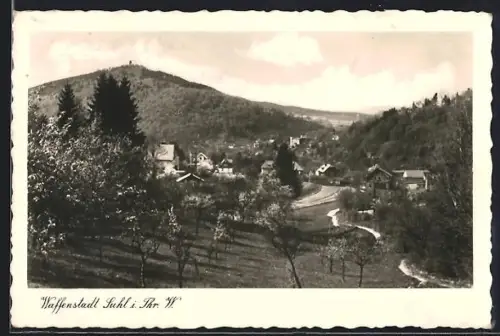 AK Suhl i. Thr. W., Ortsansicht aus der Vogelschau