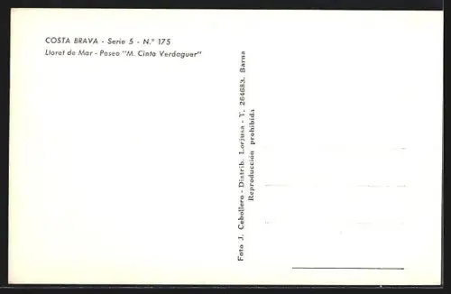 AK Lloret de Mar /Costa Brava, Paseo M. Cinto Verdaguer