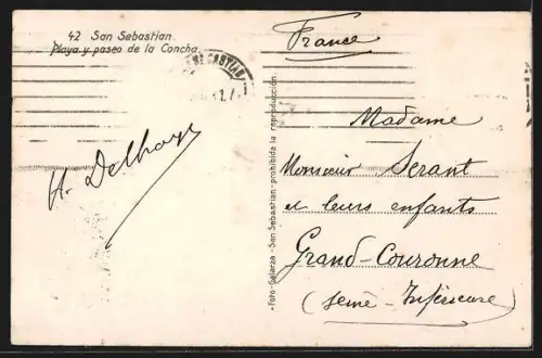 AK San Sebastian, Playa y paseo de la Concha