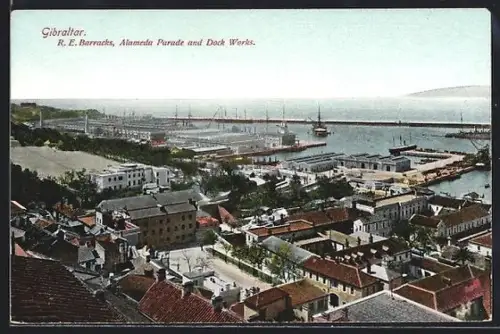 AK Gibraltar, R.E. Barracks, Alameda Parade and Dock Works