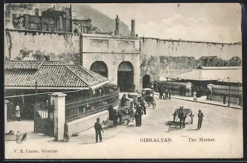 AK Gibraltar, The Market - Blick auf den Markt