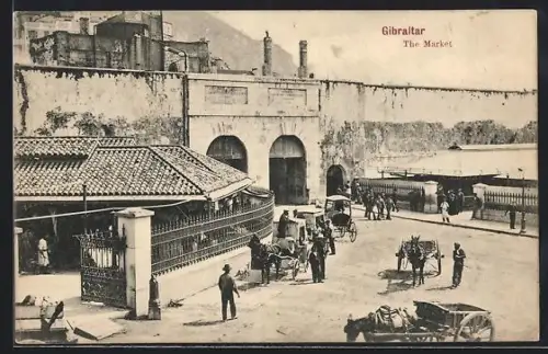 AK Gibraltar, The Market - Blick auf den Markt