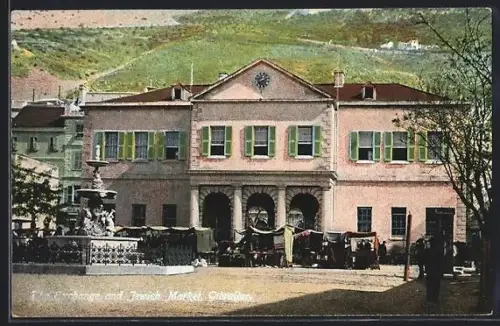 AK Gibraltar, The Exchange and Jewish Market, Jüdischer Markt