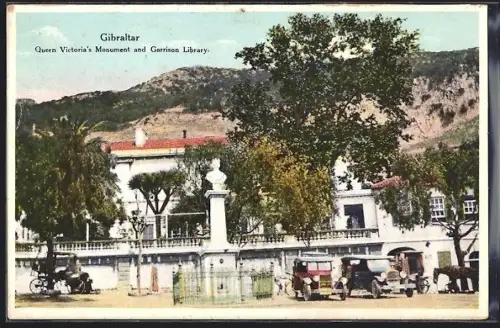 AK Gibraltar, Queen Victoria`s Monument and Garrison Library