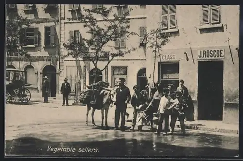 Künstler-AK Gibraltar, Vegetables sellers, Strassenverkäufer im Ort