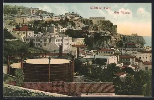 AK Gibraltar, Gas Works, Teilansicht mit Gasometer