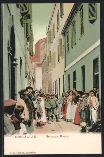 AK Gibraltar, Serruya`s Ramp, Einwohner auf einer Strasse