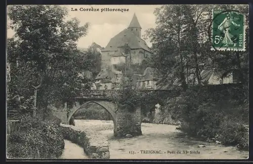 AK Treignac /Corrèze, Pont du XIIe Siècle