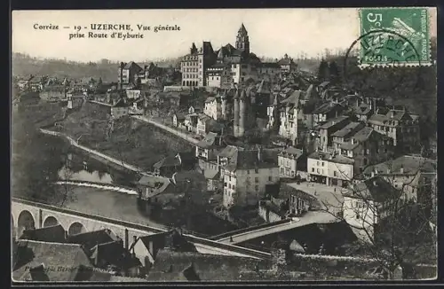 AK Uzerche /Corrèze, Vue générale prise Route d`Eyburie