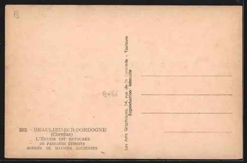 AK Beaulieu-sur-Dordogne /Corrèze, L`église est entourée de passages étroits bordés de maisons anciennes