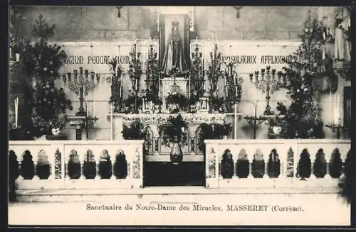 AK Masseret /Corrèze, Sanctuaire de Notre-Dame des Miracles, intérieur décoré