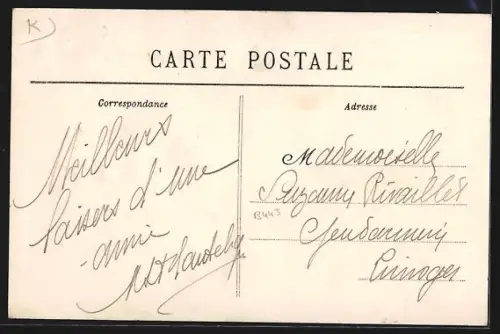 AK Bugeat /Corrèze, Grand Hôtel des Voyageurs Panet avec des personnes devant l`entrée