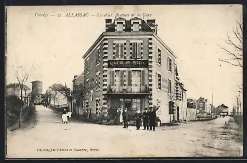 AK Allassac /Corrèze, Les deux Avenues de la Gare