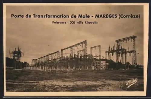 AK Marèges /Corrèze, Poste de Transformation de Mole, puissance de 500 mille kilowatts
