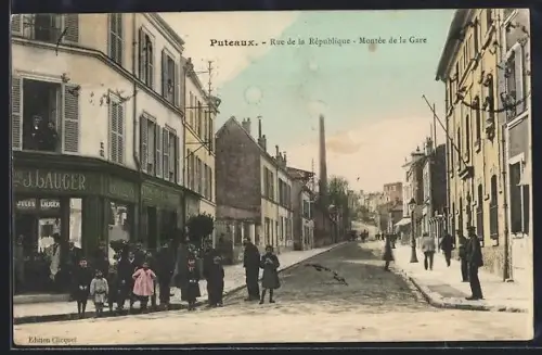 AK Puteaux, Rue de la République, Montée de la Gare
