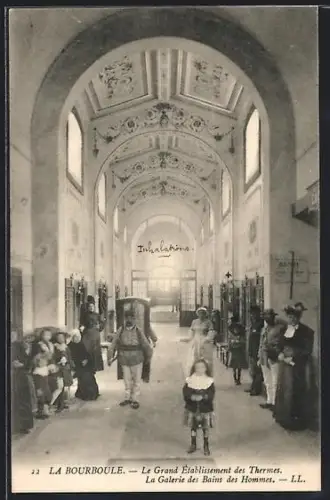 AK La Bourboule, Le Grand Établissement des Thermes, La Galerie des Bains des Hommes