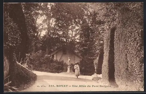 AK Royat, Une Allée du Parc Bargoin