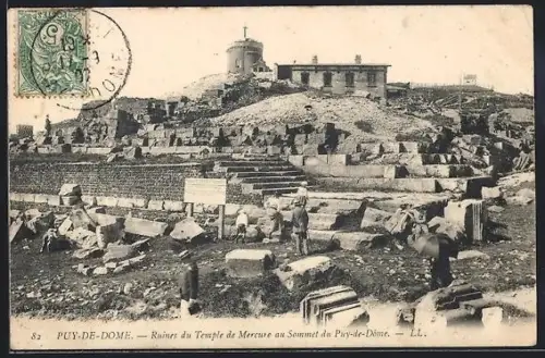 AK Puy-de-Dôme, Ruines du Temple de Mercure au Sommet du Puy-de-Dôme