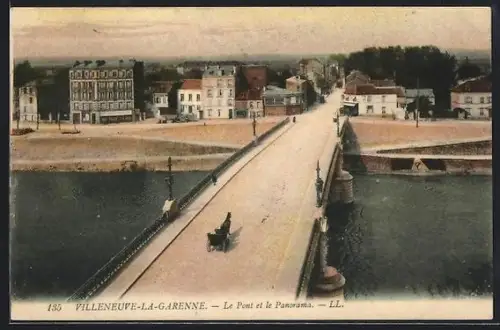AK Villeneuve-la-Garenne, Le Pont et le Panorama