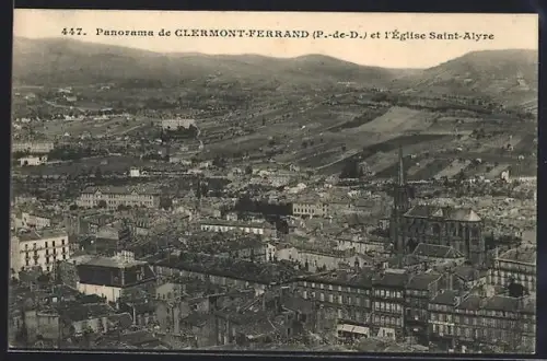 AK Clermont-Ferrand /P.-de-D., Panorama et l`Église Saint-Alyre