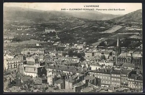 AK Clermont-Ferrand /Auvergne, Panorama côté Sud-Ouest