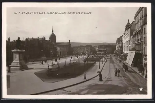 AK Clermont-Ferrand, Place de Jaude et Église des Minimes