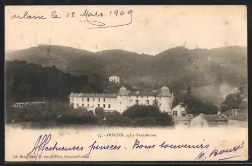 AK Durtol, Le Sanatorium entouré de collines verdoyantes