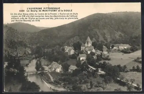 AK Montfermy /Auvergne, Le Bourg de Montfermy et la Sioule