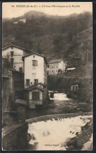 AK Thiers /P.-de-D., L`Usine d`Entraigues et la Durolle