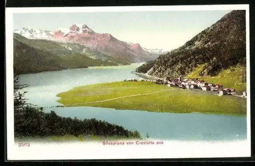 AK Silvaplana, Totalansicht von Crestalta aus