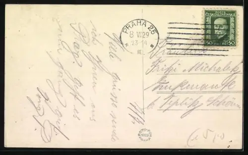 AK Praha, Vaclacske namesti, Strassenbahn