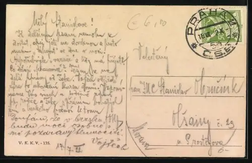 AK Prag / Praha, Staromestská radnice a Týnský chrám